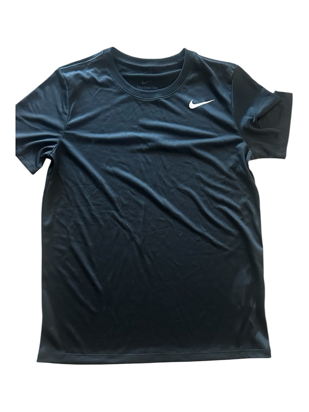 Nike Black Short Sleeve Performance Tee with White Swoosh